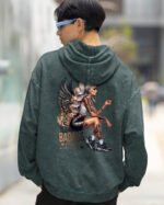 Bluza oversize z kapturem <br>Niegrzeczny Anioł – efekt sprania