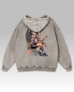 Bluza oversize z kapturem <br>Niegrzeczny Anioł – efekt sprania