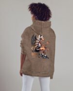 Bluza oversize z kapturem <br>Niegrzeczny Anioł – efekt sprania