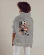 Bluza oversize z kapturem <br>Niegrzeczny Anioł – efekt sprania