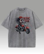 Koszulka oversize efekt sprania Królowa Motocykli