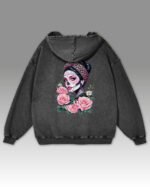 Bluza oversize z kapturem <br>Królowa Umarłych – efekt sprania