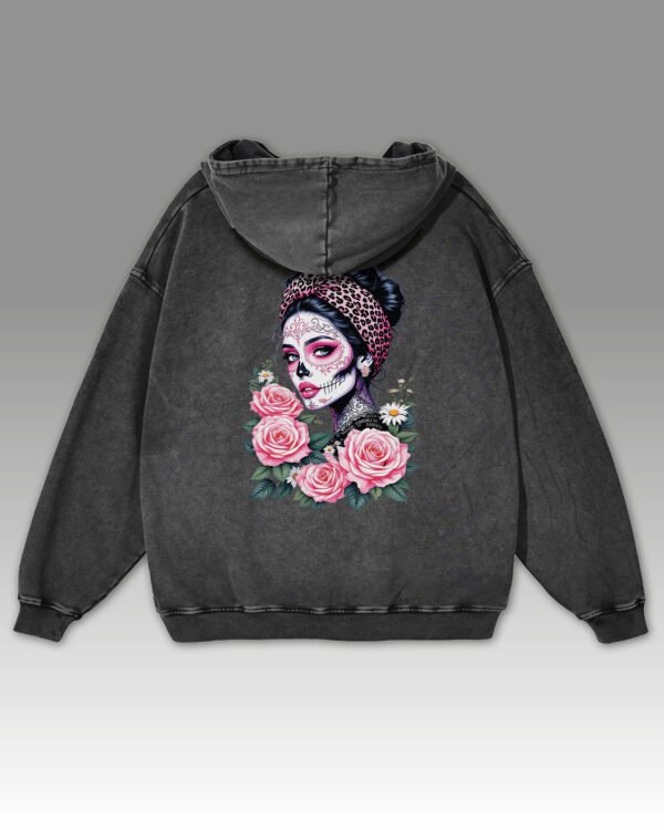 Bluza oversize z kapturem <br>Królowa Umarłych – efekt sprania