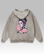 Bluza oversize z kapturem <br>Królowa Umarłych – efekt sprania