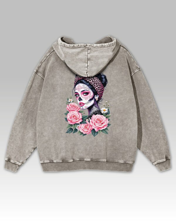 Bluza oversize z kapturem <br>Królowa Umarłych – efekt sprania