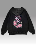 Bluza oversize z kapturem <br>Królowa Umarłych – efekt sprania