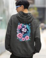 Bluza oversize z kapturem <br>Dusza w Kwiatach – efekt sprania