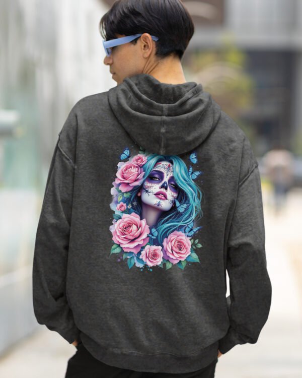Bluza oversize z kapturem <br>Dusza w Kwiatach – efekt sprania