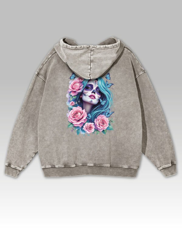 Bluza oversize z kapturem <br>Dusza w Kwiatach – efekt sprania