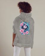 Bluza oversize z kapturem <br>Dusza w Kwiatach – efekt sprania