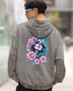 Bluza oversize z kapturem <br>Dusza w Kwiatach – efekt sprania