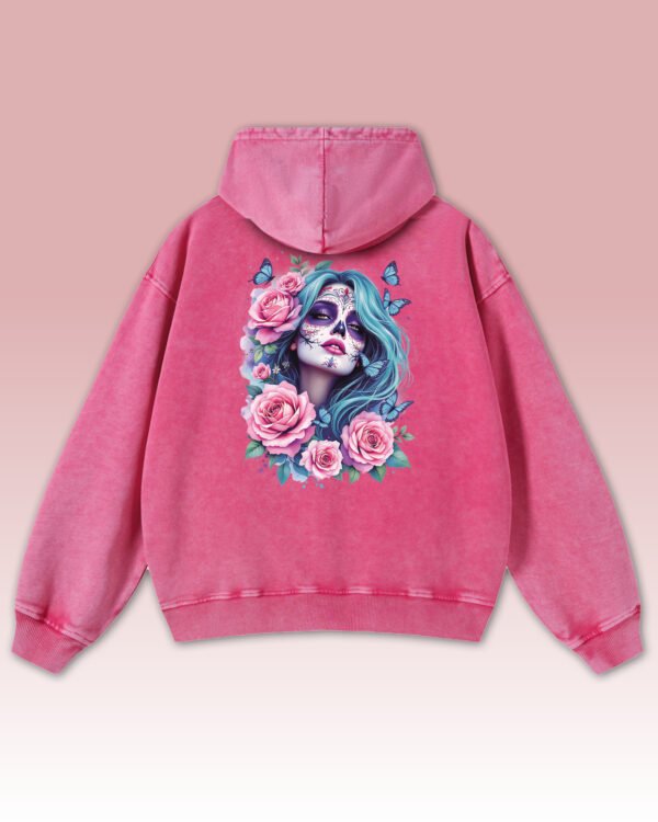 Bluza oversize z kapturem <br>Dusza w Kwiatach – efekt sprania