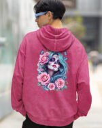 Bluza oversize z kapturem <br>Dusza w Kwiatach – efekt sprania
