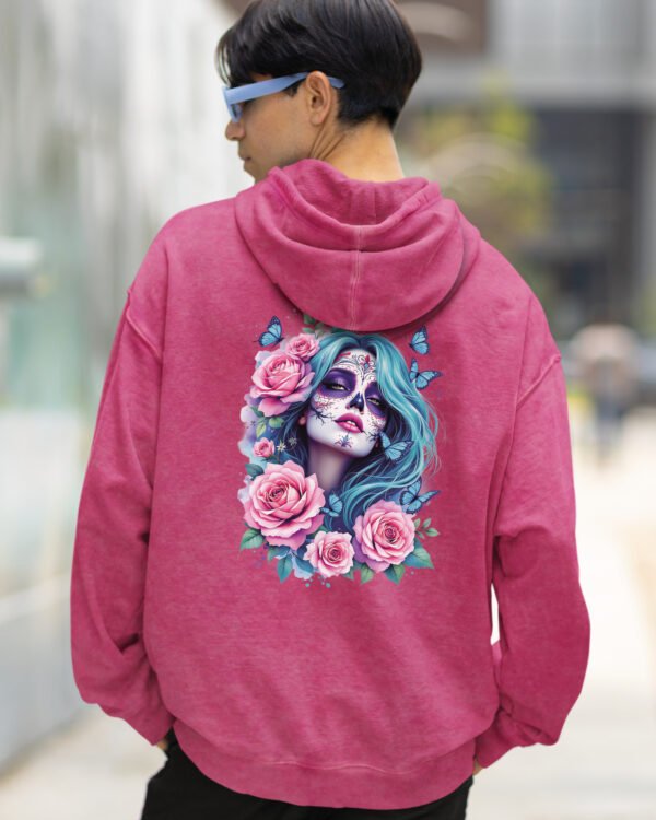 Bluza oversize z kapturem <br>Dusza w Kwiatach – efekt sprania