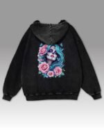 Bluza oversize z kapturem <br>Dusza w Kwiatach – efekt sprania