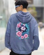 Bluza oversize z kapturem <br>Dusza w Kwiatach – efekt sprania