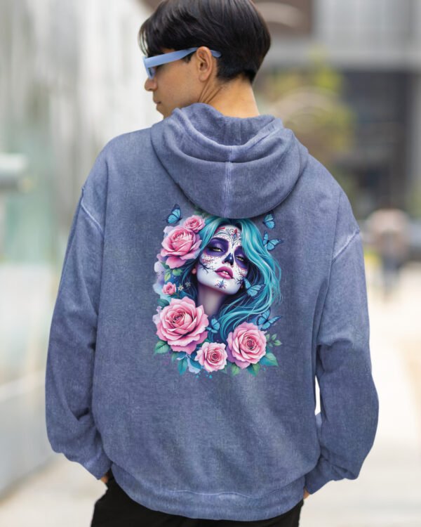 Bluza oversize z kapturem <br>Dusza w Kwiatach – efekt sprania
