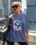 Koszulka oversize efekt sprania <br>Dusza w Kwiatach