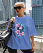 Koszulka oversize efekt sprania <br>Dusza w Kwiatach