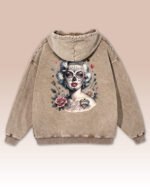 Bluza oversize z kapturem <br>Królowa Cieni – efekt sprania