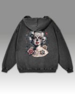 Bluza oversize z kapturem <br>Królowa Cieni – efekt sprania