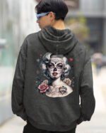 Bluza oversize z kapturem <br>Królowa Cieni – efekt sprania