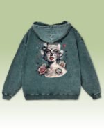 Bluza oversize z kapturem <br>Królowa Cieni – efekt sprania