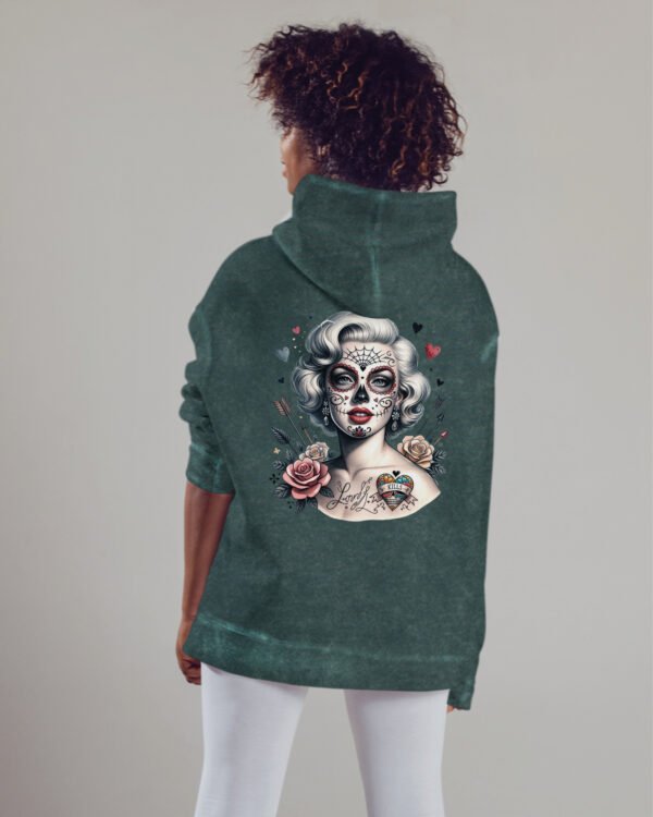 Bluza oversize z kapturem <br>Królowa Cieni – efekt sprania