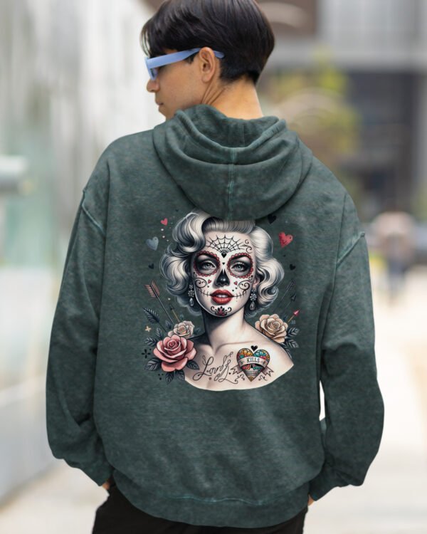Bluza oversize z kapturem <br>Królowa Cieni – efekt sprania