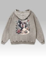 Bluza oversize z kapturem <br>Królowa Cieni – efekt sprania