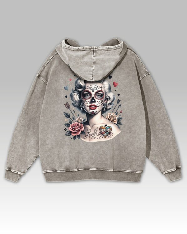 Bluza oversize z kapturem <br>Królowa Cieni – efekt sprania