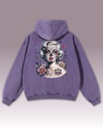 Bluza oversize z kapturem <br>Królowa Cieni – efekt sprania
