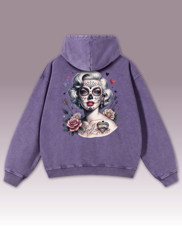 Bluza oversize z kapturem <br>Królowa Cieni – efekt sprania