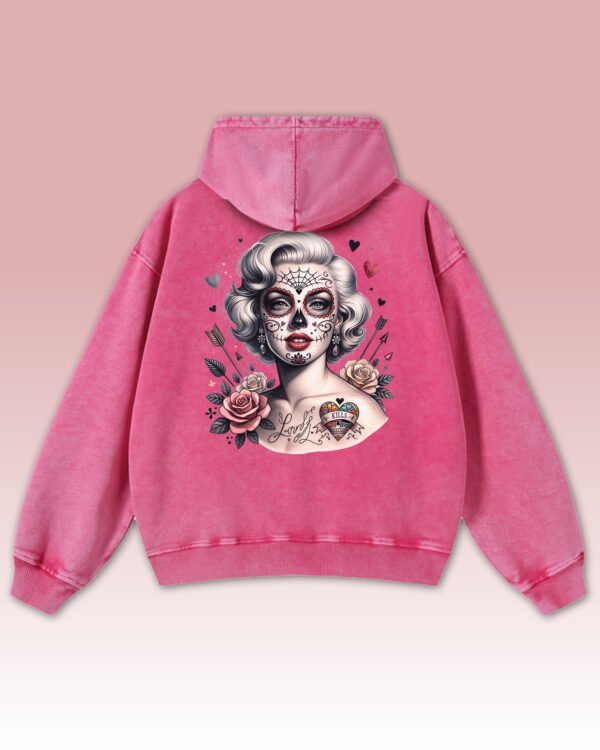 Bluza oversize z kapturem <br>Królowa Cieni – efekt sprania