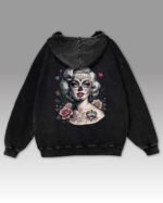 Bluza oversize z kapturem <br>Królowa Cieni – efekt sprania