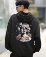 Bluza oversize z kapturem <br>Królowa Cieni – efekt sprania
