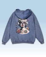 Bluza oversize z kapturem <br>Królowa Cieni – efekt sprania