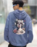 Bluza oversize z kapturem <br>Królowa Cieni – efekt sprania