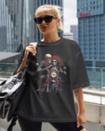 Koszulka oversize efekt sprania <br>Upiorni Jeźdźcy