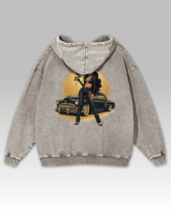 Bluza oversize z kapturem <br>Królowa Ulicy – efekt sprania
