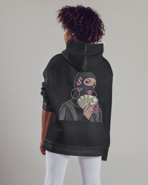 Bluza oversize z kapturem <br>Królowa Kasy – efekt sprania