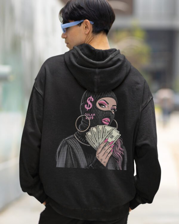 Bluza oversize z kapturem <br>Królowa Kasy – efekt sprania