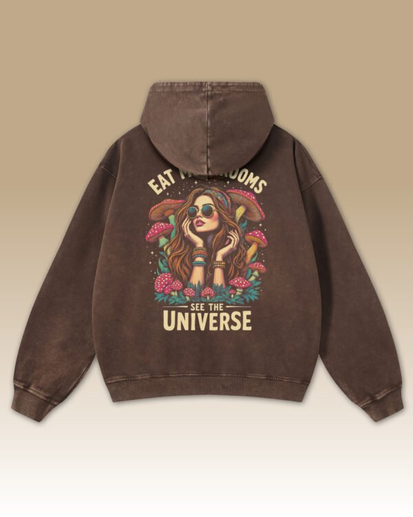 Bluza oversize z kapturem <br>Magiczne Grzyby – efekt sprania