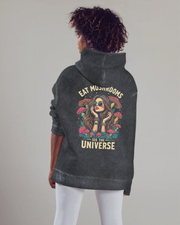 Bluza oversize z kapturem <br>Magiczne Grzyby – efekt sprania