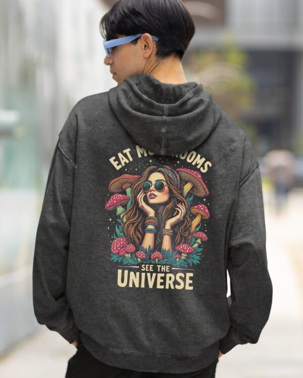 Bluza oversize z kapturem <br>Magiczne Grzyby – efekt sprania