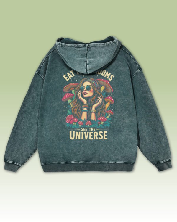 Bluza oversize z kapturem <br>Magiczne Grzyby – efekt sprania