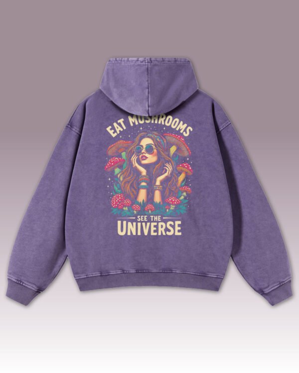 Bluza oversize z kapturem <br>Magiczne Grzyby – efekt sprania