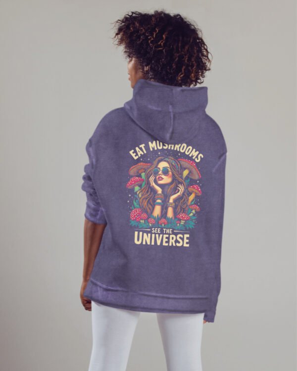 Bluza oversize z kapturem <br>Magiczne Grzyby – efekt sprania