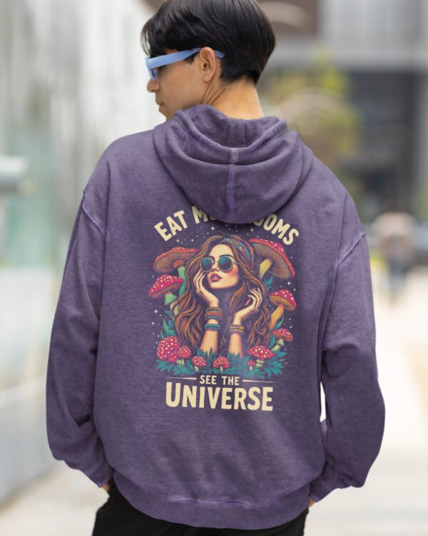 Bluza oversize z kapturem <br>Magiczne Grzyby – efekt sprania