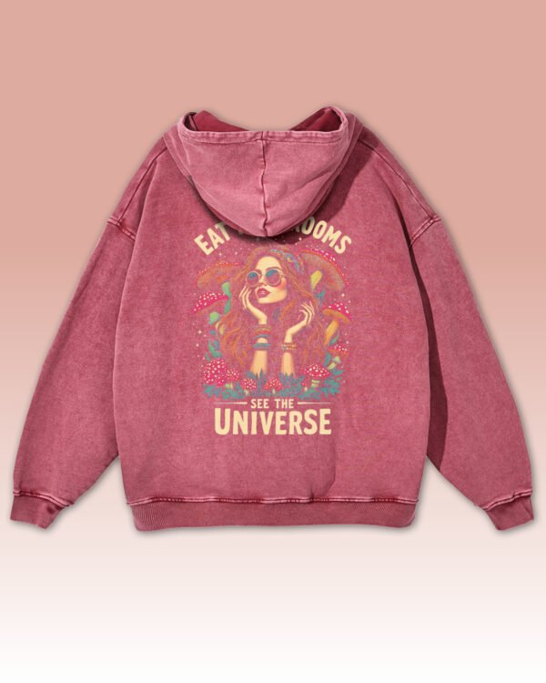 Bluza oversize z kapturem <br>Magiczne Grzyby – efekt sprania